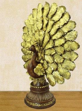 孔雀摆件泰式家居装饰品东南亚风格客厅电视柜玄关工艺品结婚礼物