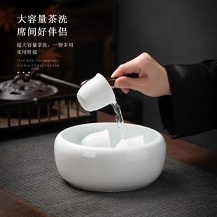 轻奢高端大气办公室一套家用中式 羊脂玉白瓷茶具套装 茶壶茶杯