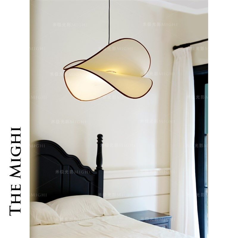 米极 中古侘寂风卧室薯片吊灯南洋复古餐厅书房布艺灯轻法式客厅,家装灯饰光源,卧室/书房吊灯,淘宝优惠券,粉丝福利购,淘宝优惠卷