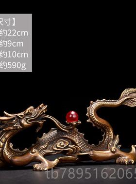 高档禅意阁龙摆件工公艺品黄家居客厅铜装饰品办室送礼铜摆设2024