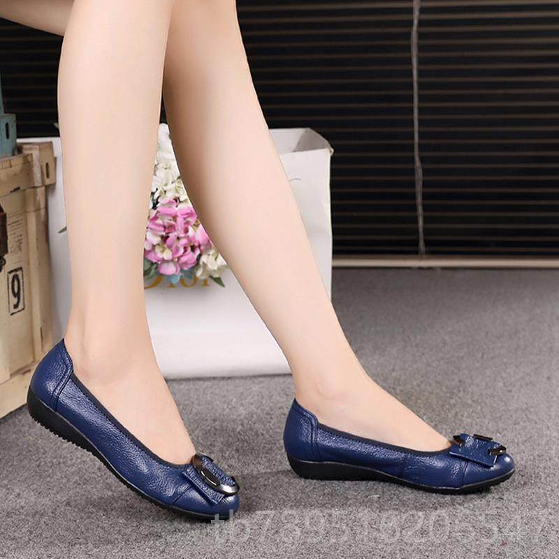 高档上海花真皮女鞋妈妈鞋平圆头单鞋平跟牛皮舒底适软底牌皮鞋休,女鞋,浅口单鞋,淘宝优惠券,粉丝福利购,淘宝优惠卷