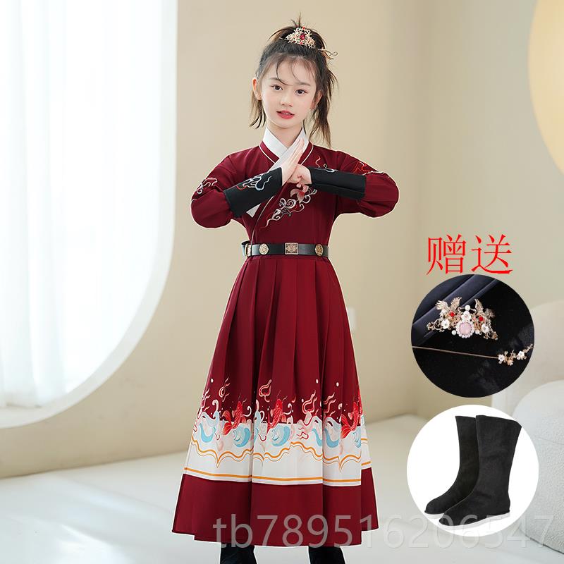 高档汉服服女童花木兰表演童走秀武侠古装飞鱼服女秋锦衣卫儿童春图片