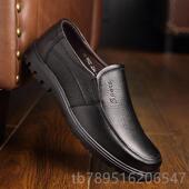 商男士 父亲鞋 年皮真皮软底务休闲鞋 中人爸爸鞋 中老年 男鞋 高档秋季