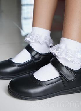 高档香港学生女童黑皮鞋主公鞋真皮软童皮头层牛皮儿出演礼服黑色