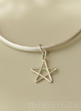 高档惜物《放纯》手工银手镯开口女990纯银小清简约实心新足空银