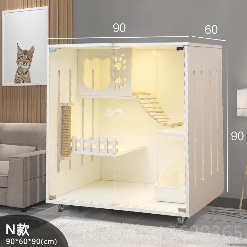 正品实木猫笼子超大别墅双猫层笼舍猫屋家用咪猫窝猫别墅室内猫猫