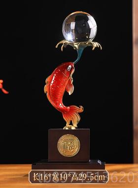 正品2025新款新中如鱼得招财锦鲤摆件客式厅玄关酒柜电视水柜家居