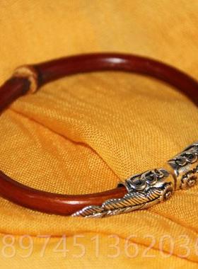 正品藤记藏银鸡血藤手有镯 西藏节银配饰男款女款节无情侣天款木