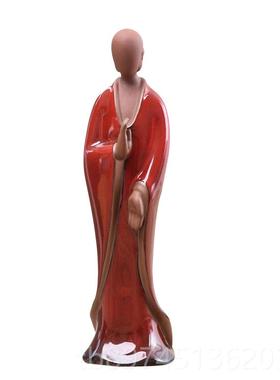 正品禅意中小式无家居紫砂相佛人物摆件陶瓷无相生小关和尚客厅玄