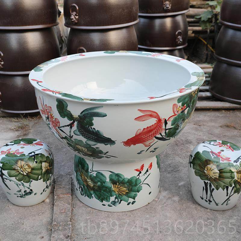 正品景德陶瓷鱼盆缸庭落地立柱式客厅特大吸水石乌龟缸睡镇莲碗莲,宠物/宠物食品及用品,底柜/落地缸,淘宝优惠券,粉丝福利购,淘宝优惠卷