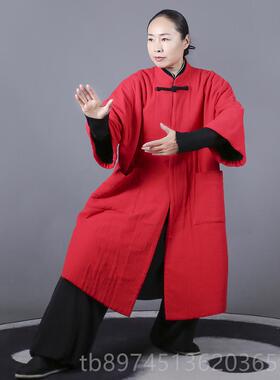 正品马蕾太极秋冬男女加功太极款服披风保暖大红色柔软练定制款棉