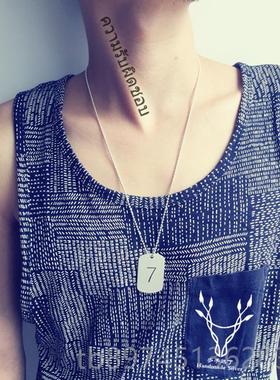 正品S25纯银美国大兵军牌项链吊男9坠d刻iy字吊牌定制身份牌狗牌