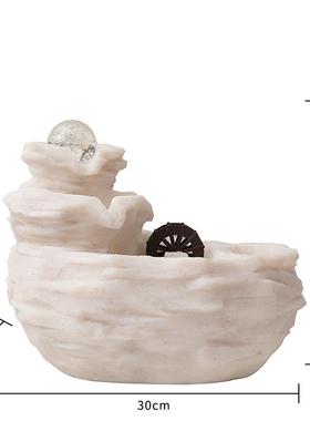 正品奢流水摆件循环喷水客厅办公轻室风球水轮生财桌面假山泉现代