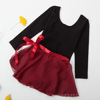 正品4儿演童出纯棉短袖舞蹈开练功服2件芭蕾舞雪套纺纱裙档形体考