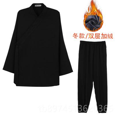 正品武当三领道服男秋冬季加厚极服女太厚款道士服装三清宝领道袍