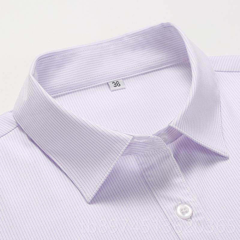正品新大款细光大银行衫女衬衬衣光行服条纹制服工装长短袖工作服图片