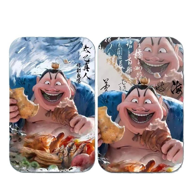 古风哪吒之魔童闹海滑盖卡套胸牌校园卡校牌校卡饭水卡证件保护套水卡带挂绳钥匙扣保护套厂牌套校牌定制