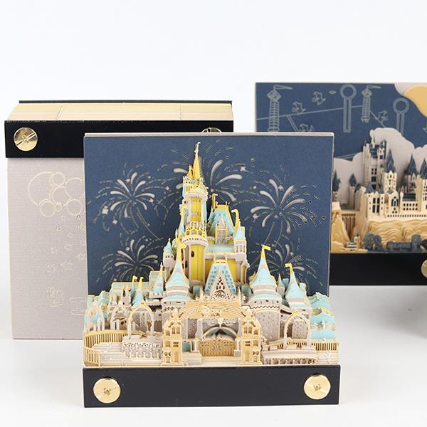 3d立体便签本纸雕哈利波特城堡手撕日历学生diy摆件生日礼物礼品