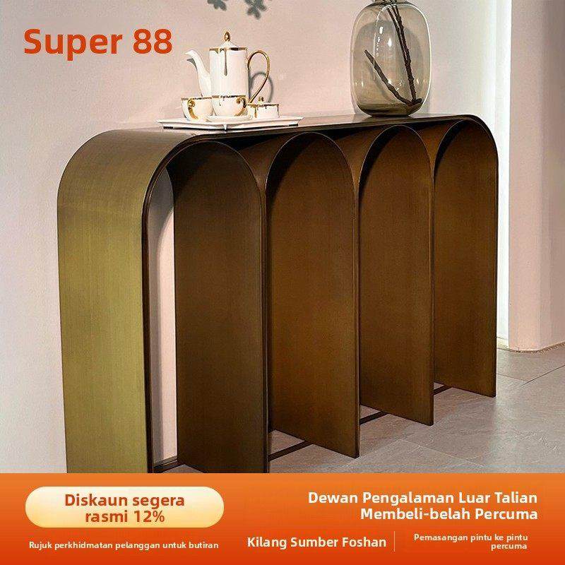 轻奢金属玄关台现代简约入户玄关桌设计师创意饰台进门靠墙端景台,住宅家具,玄关台,淘宝优惠券,粉丝福利购,淘宝优惠卷