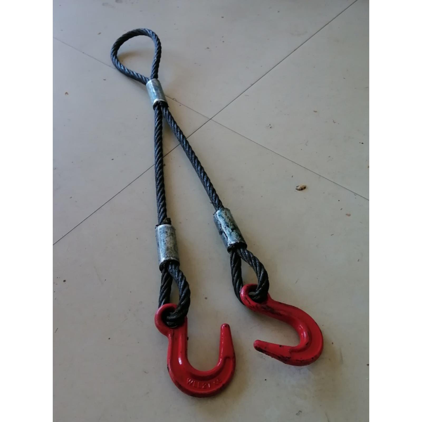 起重搬运钢丝绳索具一拖二挂钩卸扣吊装绳套工地车间维修吊车工具