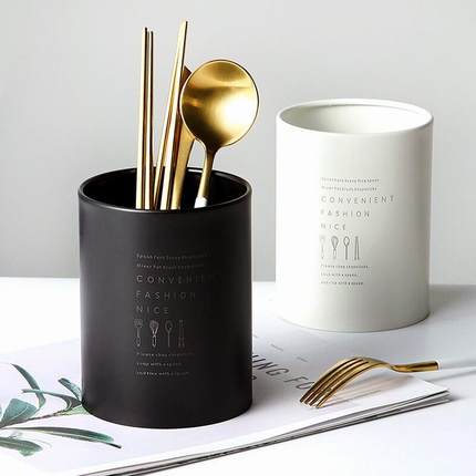 Tao Waiwai斯堪的纳维亚风格不锈钢排水筷子桶创意家庭厨房筷子笼