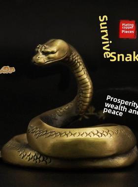 采购产品铜蛇饰品，眼镜蛇雕像，茶宠物，十二生肖，蛇财物，金蛇