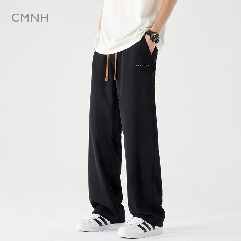 CMNH薄款卫裤男士2025春夏季新款美式潮牌宽松直筒长裤运动休闲裤