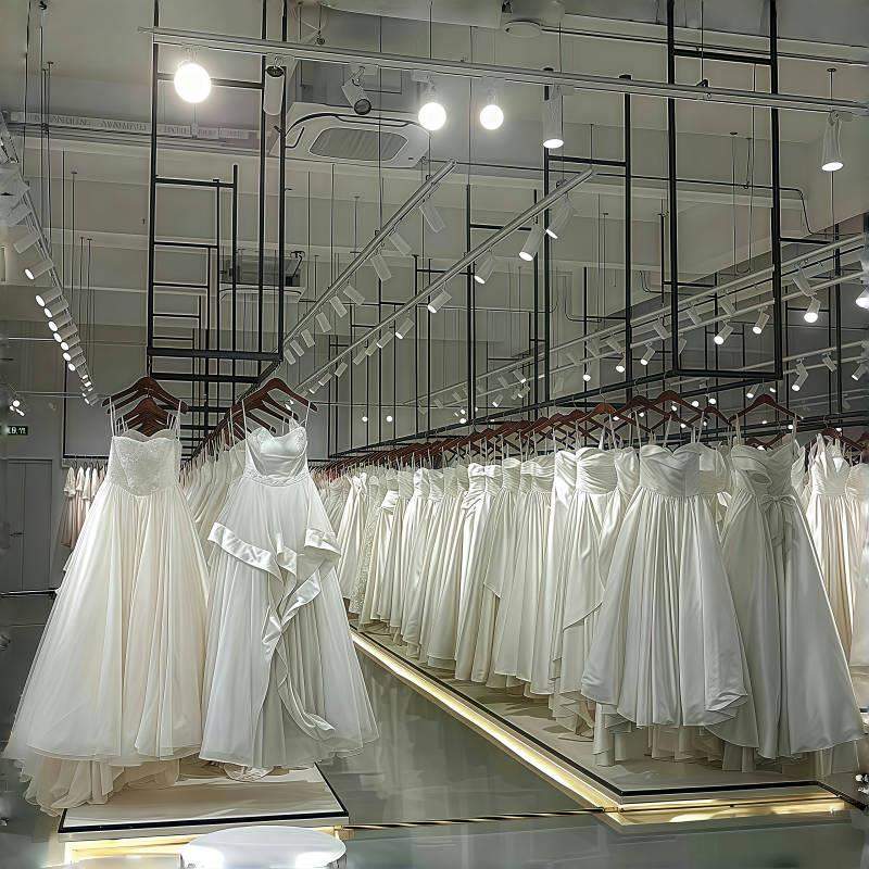 婚纱展示架婚纱店中岛挂衣架长方形吊顶悬挂吊架上墙礼服陈列货架