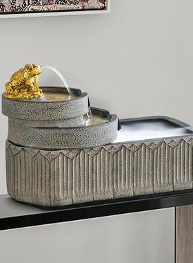 创意流水摆件新款鱼缸喷泉金蟾装饰办公室玄关桌面循环水开业礼品