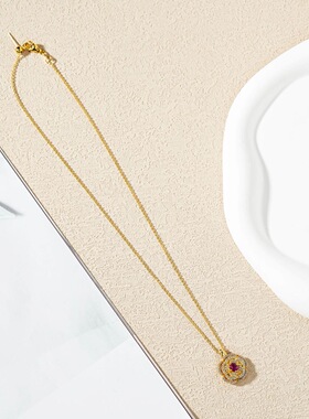 【云上叙】S925银红宝石吊坠多样性发一-4x5mm-V62614-E（商城）