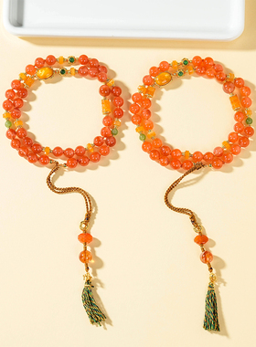 云上叙南红玛瑙DIY项链新中式设计感多圈手串V77849-E（商城）