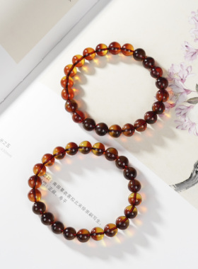 云上叙19  DS90802-琥珀单圈手串-多样性发一件-8mm（甄选）