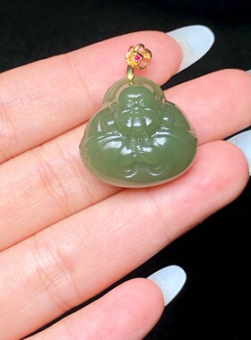 S925银镶嵌和田玉吊坠多样性发其一-22*20*10mm-V21540-E（商城）