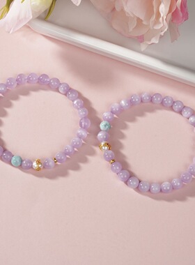 云上叙14 DS60392 紫锂辉DIY单圈手串-多样性发其一-6mm（甄选）