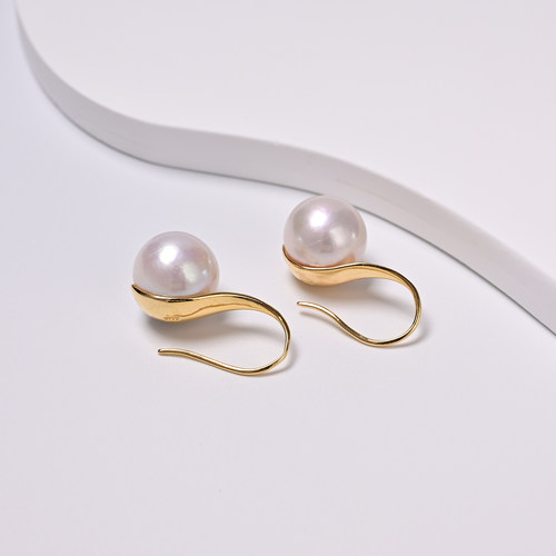 云上叙S925银镶嵌珍珠耳钩-多样性发一件V70984-E-11.5mm(商城）