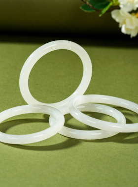 云上叙28 DS52743-和田玉手镯-多样性发其一-7.5mm（甄选）