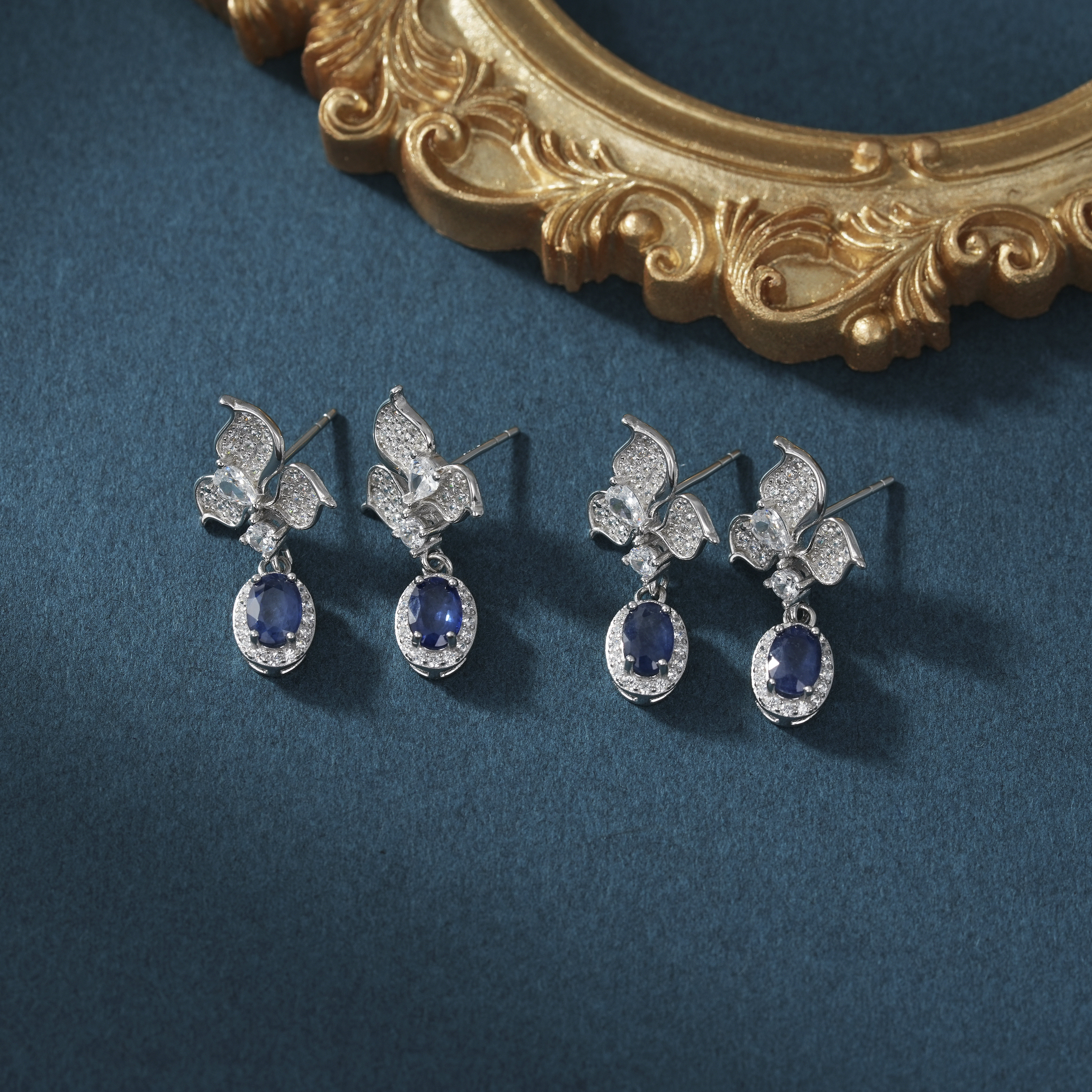 云上叙22 DS80190-蓝宝石耳钉-多样性发其一-4*5.5mm（甄选）,珠宝/钻石/翡翠,耳饰,淘宝优惠券,粉丝福利购,淘宝优惠卷