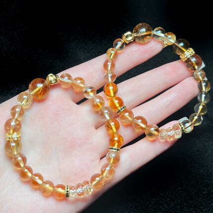 云上叙19 DS93682 黄水晶单圈手串—多样性发一件-7mm （甄选）