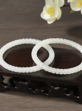 云上叙19 DS42681-和田玉手串-多样性发其一-3.5*6mm（甄选）