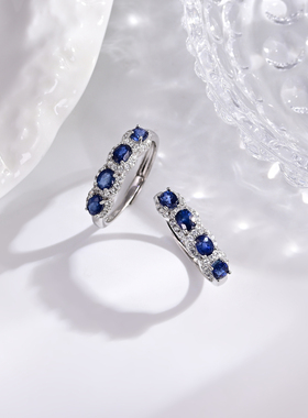 【云上叙】S925银蓝宝石戒指多样性发一4×3mm-V09801-E（商城）