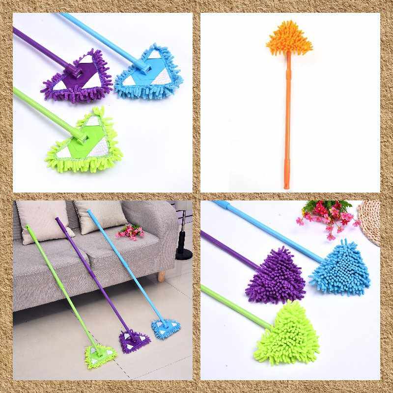 创意三角形雪尼尔吸水除尘拖把 可旋转无死角伸缩杆家务清洁拖把