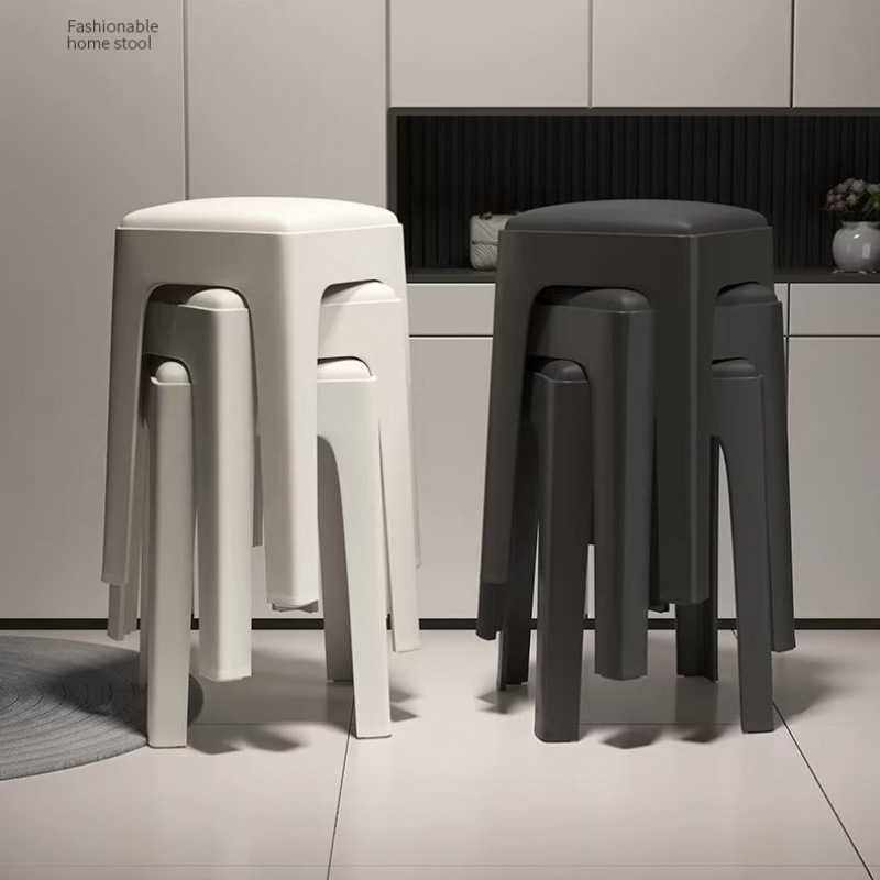 塑料凳子家用加厚可叠放软包方凳现代简约客厅餐桌高板凳轻奢椅子,住宅家具,其它凳子,淘宝优惠券,粉丝福利购,淘宝优惠卷
