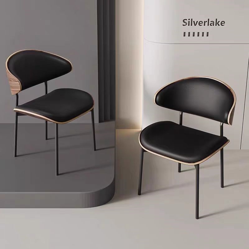 意式极简实木餐椅伊姆斯椅中古风家用网红靠背椅设计师客厅洽谈椅