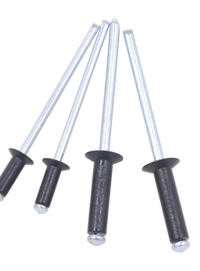 圆头铝合金开口烤漆烤黑抽芯铆钉平头铝制黑色拉钉拉柳钉卯丁五金