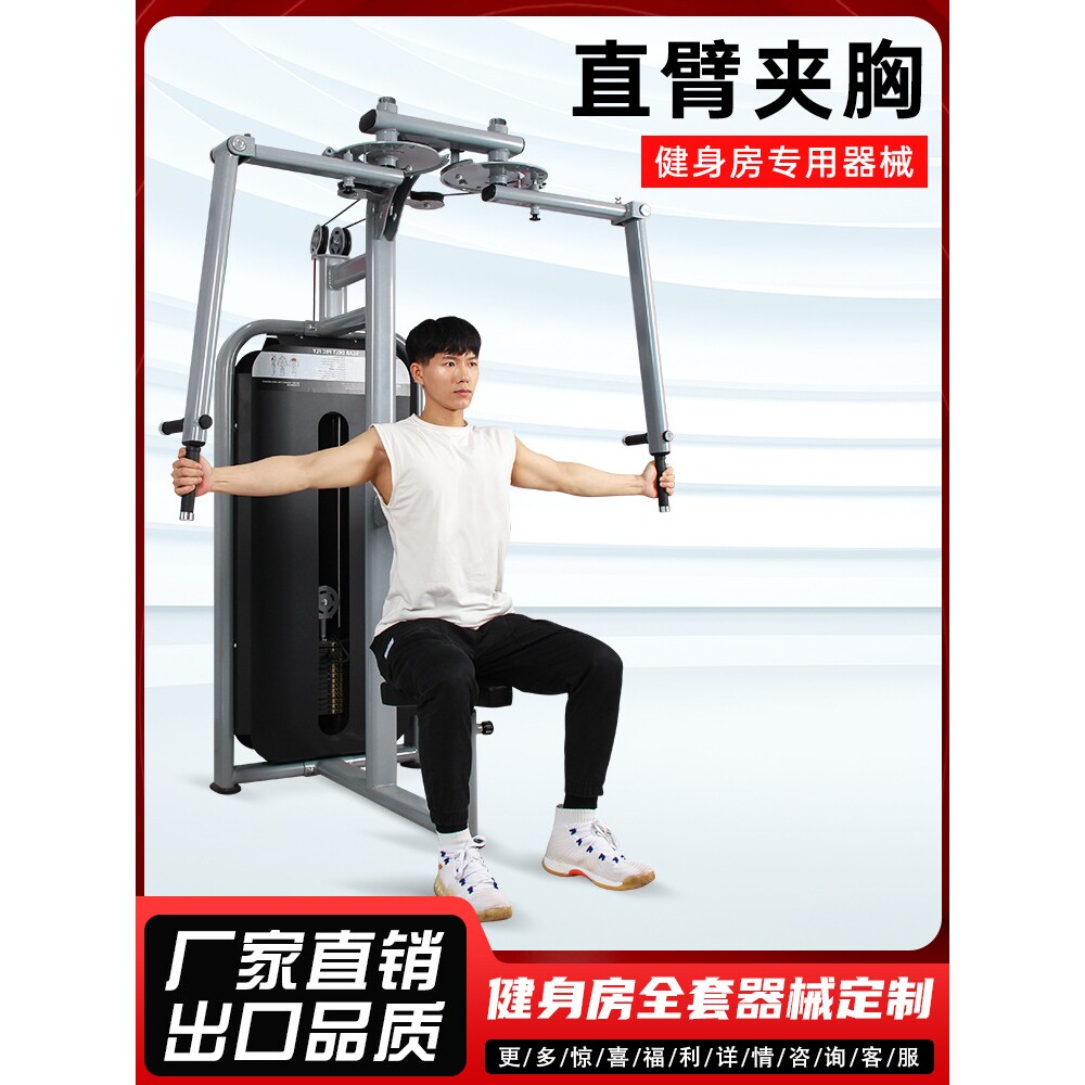 直臂夹胸训练器反飞鸟蝴蝶机商用健身房专用器材胸部力量运动器械