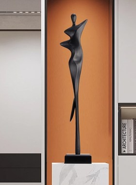 玄关人形艺术壁龛细高装饰大摆件客厅入户瘦长型轻奢抽象雕塑落地