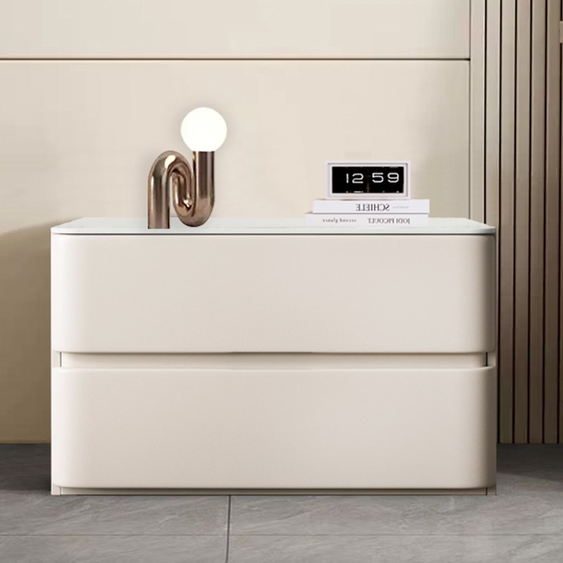 全实木床头柜简约现代2024新款奶油风大尺寸家用卧室床边收纳小柜