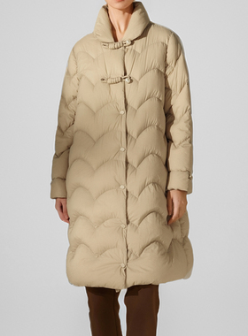 素芭波浪绗缝云感立领羽绒服女冬季新中式盘扣设计保暖外套SJ0780