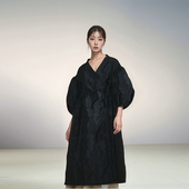 素芭法式 SJ0208 新款 优雅单排扣高定版 百搭V领风衣缎面休闲时尚