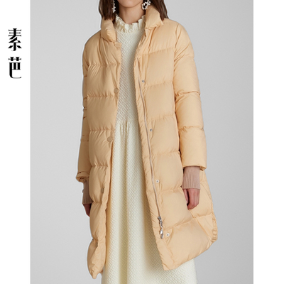 气质轻暖中长款羽绒服